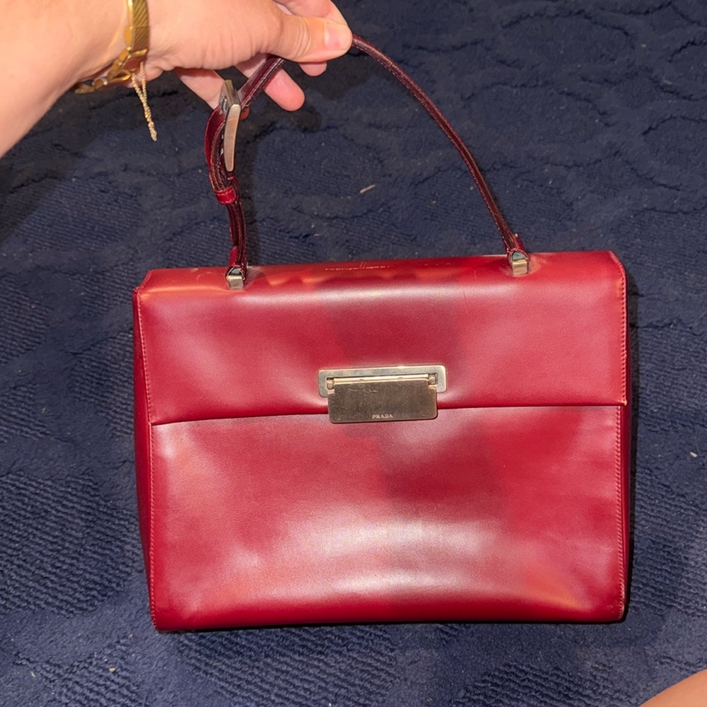 Vintage Prada Red Leather Bag